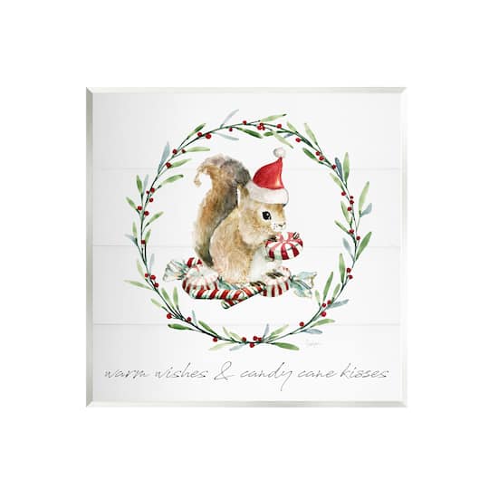 Stupell Industries Warm Wishes & Candy Kisses Phrase Wall Plaque Art